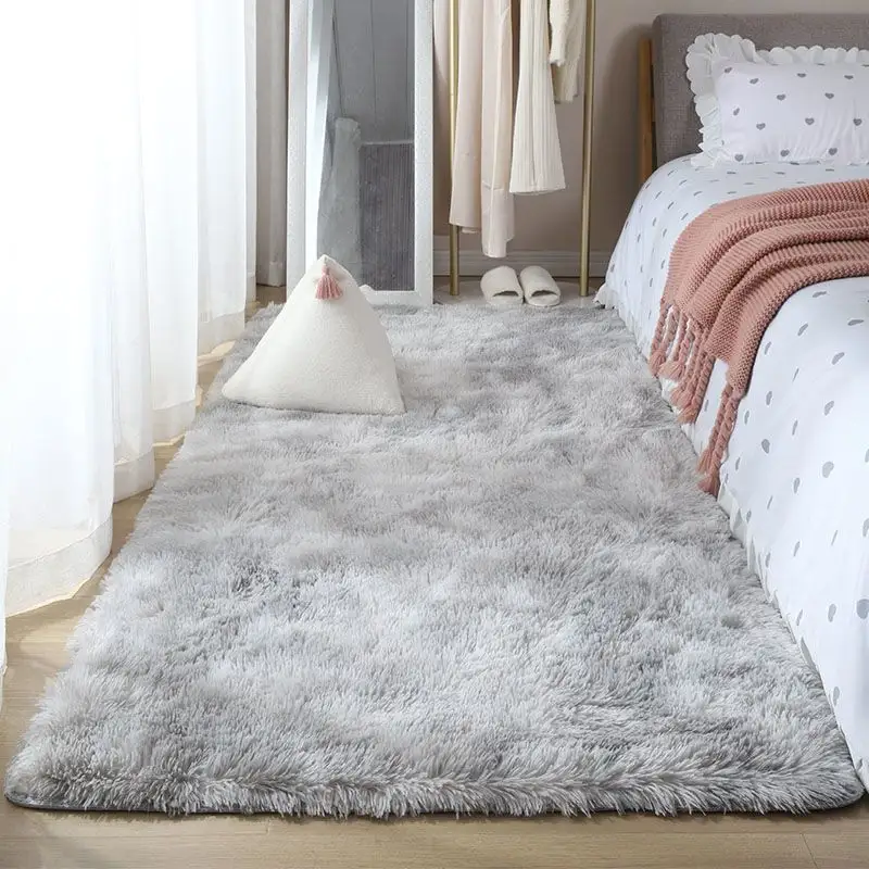 שטיחי משי וצמר לחדרי שינה ביתיים עמידים בפני שחיקה, שמיכות ליד המיטה, ארונות צמר ארוכים מכוסים שטיחים