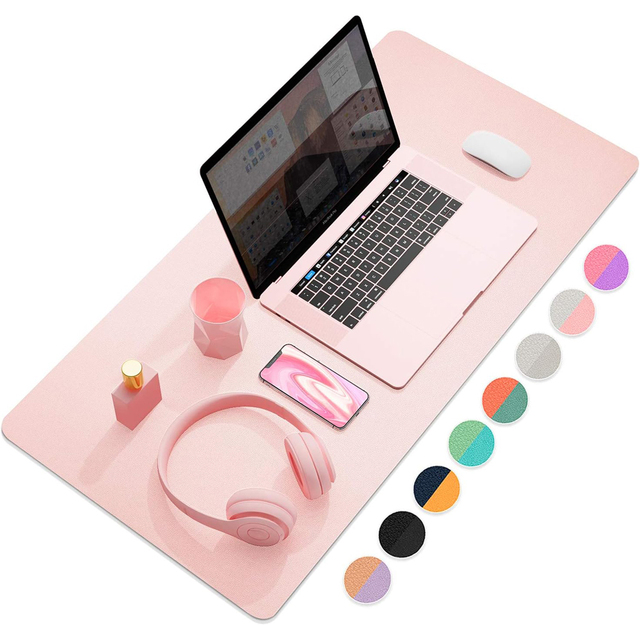 PU Leather Desk Mat Double Sided Dual Color Waterproof Writing Pad Custom Size Custom Logo Bulk Sale Office Home Accessory Stock