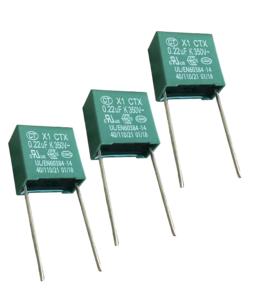 Condensador de película de orificio pasante de la serie CT X1 0,22 uF 350VAC Supresión de interferencias de uso general a través de la bicicleta - Product Image 4