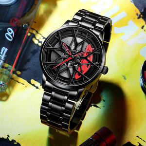 Montre à quartz pour homme avec boîtier en alliage personnalisé, cadran à aiguilles en cristal <span class=keywords><strong>saphir</strong></span>, design de <span class=keywords><strong>disque</strong></span> de frein 3D creux, cadran rotatif, étanche - Product Image 2