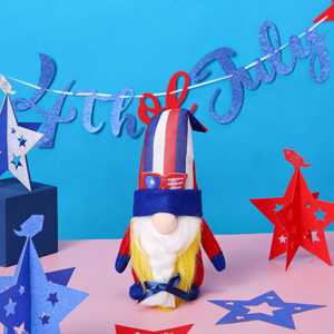 Vente en gros d'usine : Figurines de Noël sans visage de style américain, motif dessin animé |   Peluche patriotique pour la décoration de la maison du 4 juillet - Product Image 3