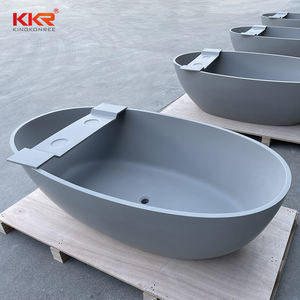 <span class=keywords><strong>Baignoire</strong></span> autoportante en gris à effet Central, nouvelle collection 2022, livraison gratuite en usine - Product Image 3