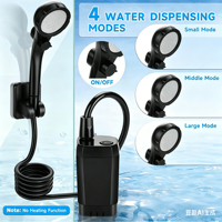 Douche portable pour le camping, 6000 mAh rechargeable, affichage LED intelligent, 4 modes de pulvérisation, étanche IPX7, pompe de camping extérieure