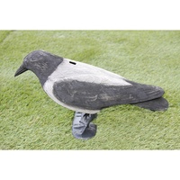Ornements de corbeaux en plastique gris floqués pour effrayer les oiseaux