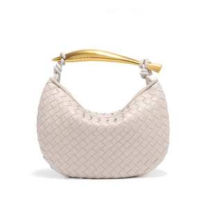 [Esclusiva Transfrontaliera] Nuova Borsa a Mezzaluna Intrecciata a Mano da Donna, Versatile, con <span class=keywords><strong>Tracolla</strong></span> Singola e Cerniera, Stile Dumpling, da Portare a Spalla o a Mano - Product Image 2