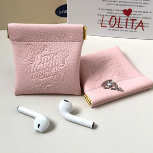 High End Customized Emboss Logo Pu Leather Fashion Bag Earphone Jewelry Ring Necklace Coin Leather Dust Bag with Iron <b>Sheet</b> - Product Image 2
