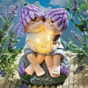 BSCI Factory Solar Light Baby Elephant and Mum Estatuas Decoración de jardín - Product Image 6