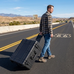 Boîte à <span class=keywords><strong>outils</strong></span> en plastique rigide imperméable et <span class=keywords><strong>valise</strong></span> rigide avec <span class=keywords><strong>roulettes</strong></span>, <span class=keywords><strong>valise</strong></span> rigide - Product Image 4