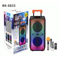 Altavoz Bluetooth con Luces RGB de Arcoíris Degradado, Altavoz para Fiestas al Aire Libre con Woofer Dual de 8 Pulgadas y 80 Imanes, Interconexión TWS, FM