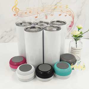 Gobelet isotherme en acier inoxydable pour sublimation, avec haut-parleur Bluetooth intégré, 20 oz, modèle droit, vierge, pour vente en gros - Product Image 1