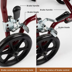 Sedia a Rotelle Pieghevole MSMT di Alta Qualità, Leggera in Metallo, Portatile, Manuale per Disabili e Anziani, Capacità 136 kg, Garanzia 5 Anni - Product Image 4