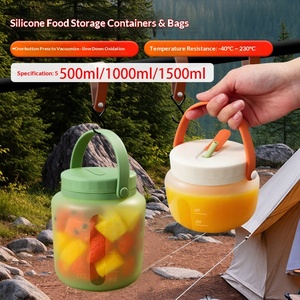 Bolsas de Almacenamiento de Silicona de Grado Platino, Aptas para Microondas, Antibacterianas, Selladas, Aptas para Congelador, para Conservación de Alimentos, Porciones, Uso Doméstico - Product Image 4