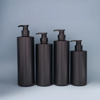 Flacon pompe en plastique HDPE noir mat 80ml-500ml, flacon vide pour lotion, shampoing, emballage cosmétique, étiquette personnalisée, logo sérigraphié