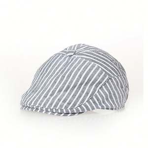 Chapeau béret pour enfants rayé d'hiver 100% coton motif rayé enfant tout-petit petit garçon bébé casquette casquette de newsboy - Product Image 6