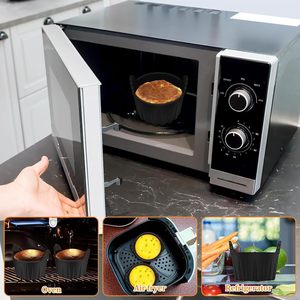 Moule à oeufs en silicone OEM pour friteuse à air Ramekins en silicone Grands étuis à muffins Moule à oeufs coquetiers pochés pour la cuisson Cuisine domestique - Product Image 4