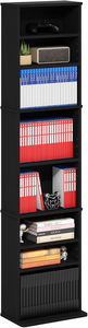 Étagère <span class=keywords><strong>de</strong></span> <span class=keywords><strong>rangement</strong></span> haute <span class=keywords><strong>et</strong></span> étroite noire à 9 niveaux, <span class=keywords><strong>meuble</strong></span> <span class=keywords><strong>de</strong></span> <span class=keywords><strong>rangement</strong></span> réglable <span class=keywords><strong>pour</strong></span> <span class=keywords><strong>DVD</strong></span> <span class=keywords><strong>et</strong></span> <span class=keywords><strong>CD</strong></span>, idéal <span class=keywords><strong>pour</strong></span> salon <span class=keywords><strong>et</strong></span> bureau à domicile - Product Image 2