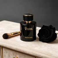Flacons de parfum cosmétiques cylindriques en verre de luxe 50 ml avec pulvérisateur à pompe, sérigraphie, col en aluminium, emballage rechargeable