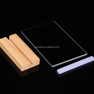 T Hình dạng chủ Máy tính để bàn hiển thị đứng cho đám cưới nhà hàng văn phòng cửa hàng Đảng Double Sided menu dấu hiệu chủ với cơ sở bằng gỗ - Product Image 3