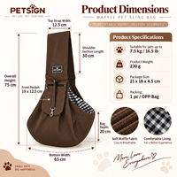 Sac de transport pour chien en forme de gaufré, sac de transport pour animaux de compagnie mains libres, sac de transport transversal pour petits chiens et chats, logo personnalisé OEM, sac bandoulière