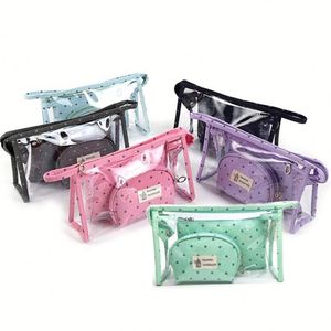 Estuche de Maquillaje Transparente de PVC de Tres Piezas, Modelo Nuevo, Directo de Fábrica, con Logotipo, Estuche de Almacenamiento de Plástico PC - Product Image 1