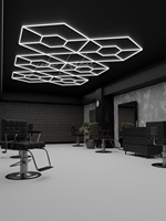 Plafonnier LED hexagonal 568W en nid d'abeille, étanche IP66, intensité variable, lampe d'atelier et de garage 6500K lumière du jour, pour detailing automobile et lavage de voitures