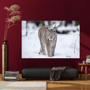 Lynx Cat Tempered Glass Wall Art: Winter Animal Canvas Print,<b>WRAPPED</b> CANVAS - Product Image 3