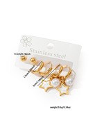 Nouvel ensemble de boucles d'oreilles clous plaquées or en gros pour femmes, boucles d'oreilles étoiles en métal creux, bijoux, boucles d'oreilles en acier inoxydable