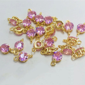 DIY镀金圆形刻面水晶黄铜珠宝连接器，用于珠宝制作和1/1环5毫米约50件/袋1597155 - Product Image 6