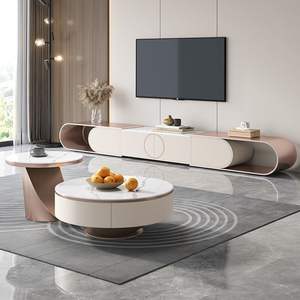 Meuble TV moderne de luxe simple en bois massif, support mural rétractable, petit meuble <span class=keywords><strong>suspendu</strong></span> pour célébrités d'Internet, meubles de maison - Product Image 6