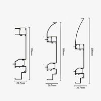 Profil en aluminium pour LED, diffuseur PC anti-éblouissement, double paupière, lumière de ligne supérieure pour éclairage de plafond, profil en aluminium pour LED