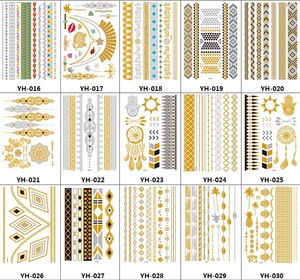 Faux <span class=keywords><strong>bijoux</strong></span> étanche <span class=keywords><strong>tatouage</strong></span> autocollant couleur dorée corps peau temporaire métallique Flash or argent feuille <span class=keywords><strong>tatouage</strong></span> autocollant pour <span class=keywords><strong>femme</strong></span> - Product Image 4