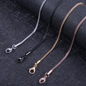 Hete Verkoop Hoge Kwaliteit Roestvrij Staal Sieraden Kettingen Vierkante Slangenketting Hanger Kettingen Voor Ketting Armband