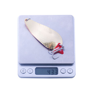 Vente en gros d'appâts Spinner en métal lourd double couche SP217 8cm 43g cuillère leurres de pêche avec <span class=keywords><strong>lame</strong></span> de coeur rouge - Product Image 4
