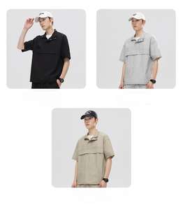 NOVEDAD DE VERANO 2024, prendas de vestir deportivas informales de tendencia Retro para hombres y mujeres, camiseta de manga corta de gran tamaño, tela tejida, diseño en blanco para parejas - Product Image 2