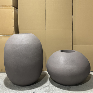 Pot de fleurs moderne et simple, grand format, pour extérieur/intérieur, en fibre de verre, écologique, pour utilisation dans les centres commerciaux, les hôtels, sur le sol - Product Image 2
