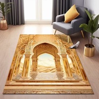 Tapis de Prière Personnalisés par Transfert Thermique Turquie Musulmane Mosquée, Tapis Épais Moelleux Islamique Turc pour Salle de Prière ou Voyage, Ensemble de Tapis Persans