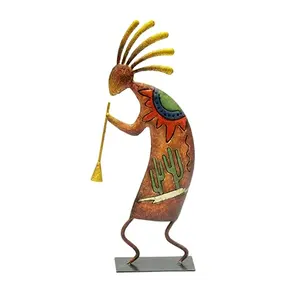 Cactus Indian Custom Musician Dancing Metal Home Decorative Pieces Stand Metal Figurines Metal Crafts Home Decor Items