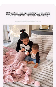 Sofá de lujo de pana con asiento profundo, conjunto de sofás extragrandes comprimidos al vacío para sala de estar, cómoda chaise longue. - Product Image 5