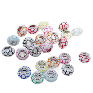 Watercolor Beads 14mm Large Hole Plastic Resin Beading Supplies For Bracelet DIY Jewelry Making <b>Accessories</b> - Product Image 3