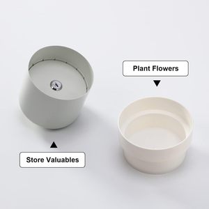 Coffre-fort dissimulé en pot de fleurs avec serrure à clé, boîte de sécurité secrète, pour dissimuler les objets de valeur à l'intérieur des pots de fleurs, faux fond. - Product Image 4