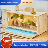 Boîte d'élevage en bois massif pour cailles, petite cage à poulets avec portes coulissantes, ventilation, aménagement paysager, boîte de couvaison et de réchauffement pour petits animaux