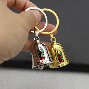 자동차 가방 장식 보석 열쇠 고리 액세서리에 대한 빈티지 작은 금속 벨 과달루페 펜던트 - Product Image 1