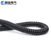 Kabel Ekstensi PVC/PU Tahan Air, Kawat Tembaga Terpilin Inti 2 3 4 5 6 8 12, Tipe Spiral