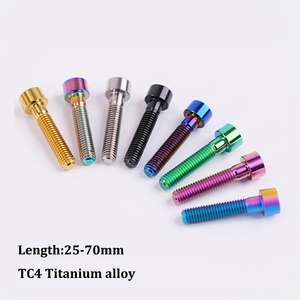 Vis de roue en titane de qualité OEM, M6, à tête hexagonale Allen, zinguées, pour capuchons de potence, vis personnalisées pour VTT et vélos de route - Product Image 1