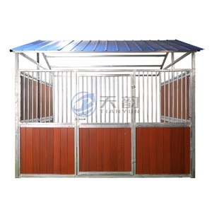 Écuries préfabriquées Tianyun TY <span class=keywords><strong>pour</strong></span> chevaux, panneaux en métal galvanisé et bambou, abri mobile <span class=keywords><strong>pour</strong></span> chevaux en extérieur, portes battantes/glissantes, durables - Product Image 4