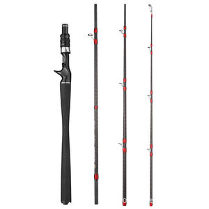 <span class=keywords><strong>Canne</strong></span> à pêche spinning courte en carbone portable à 4 sections avec poignée en EVA pour la pêche en bateau et en rivière, <span class=keywords><strong>canne</strong></span> à carpe robuste résistante aux herbes - Product Image 1