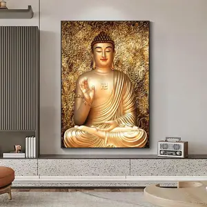 Wall Paintings Buddha Gold Color Canvas Buddha Painting Printed Giclee Printing Home Decor Wall Art Painting Canvas Prints