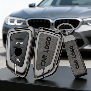 Housse de protection pour <span class=keywords><strong>clé</strong></span> de voiture en alliage de zinc personnalisée de haute qualité, protection des boutons avec <span class=keywords><strong>porte</strong></span>-clés pour <span class=keywords><strong>clé</strong></span> de voiture <span class=keywords><strong>BMW</strong></span> - Product Image 1