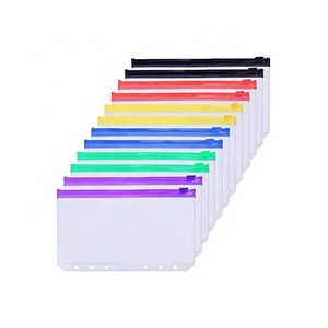 Bán buôn nhiều màu 6-hole <span class=keywords><strong>A5</strong></span> PVC Chất kết dính Túi thư mục tập tin với kế hoạch chèn ngân sách hóa đơn Pouch cho 6-Ring <span class=keywords><strong>A5</strong></span> chất kết dính - Product Image 1