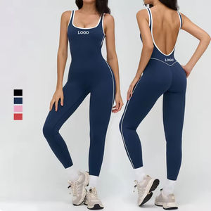 Mono Deportivo Personalizado Ecológico y Reciclable con Contraste de Color, Espalda Descubierta, Alta Elasticidad, Transpirable y sin Mangas para Yoga - Product Image 1